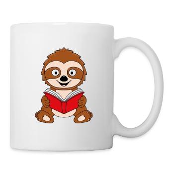 FAULTIER - LESEN - BUCH - GESCHICHTE - TIER - Tasse - Weiß - Rechts