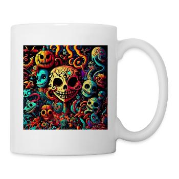 Psychedelisches Halloween-Muster - Tasse - Weiß - Rechts