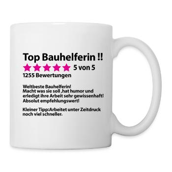 Dankeschön Danke für Bauhelferin Hausbau Helferin - Tasse - Weiß - Rechts