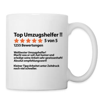 Dankeschön Danke Umzugshelfer Umzugsunternehmen - Tasse - Weiß - Rechts