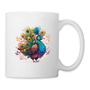 Peacock in full display - Mug - white - Right