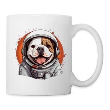 Bulldogge als Astronaut - Tasse - Weiß - Rechts