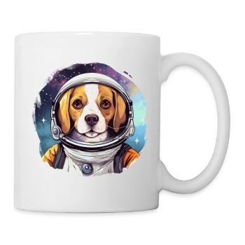 Hund als Astronaut - Tasse - Weiß - Rechts