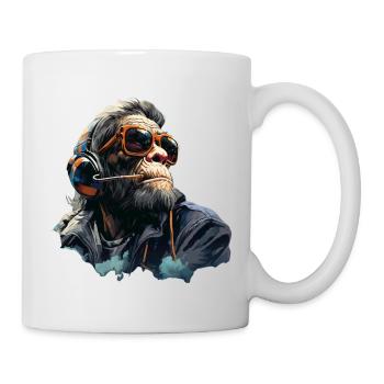 Gamer Chimp mit Headset - Tasse - Weiß - Rechts