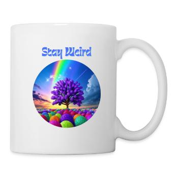 Stay Weird, abstrakter Baum der Farben - Tasse - Weiß - Rechts