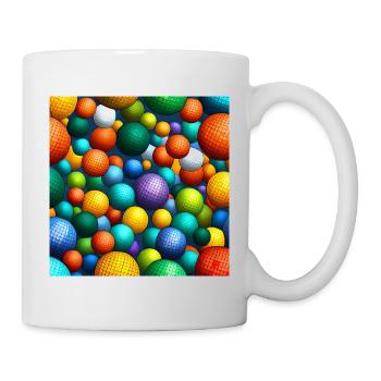 Regenbogen-Mosaik-Kugeln - Tasse - Weiß - Rechts