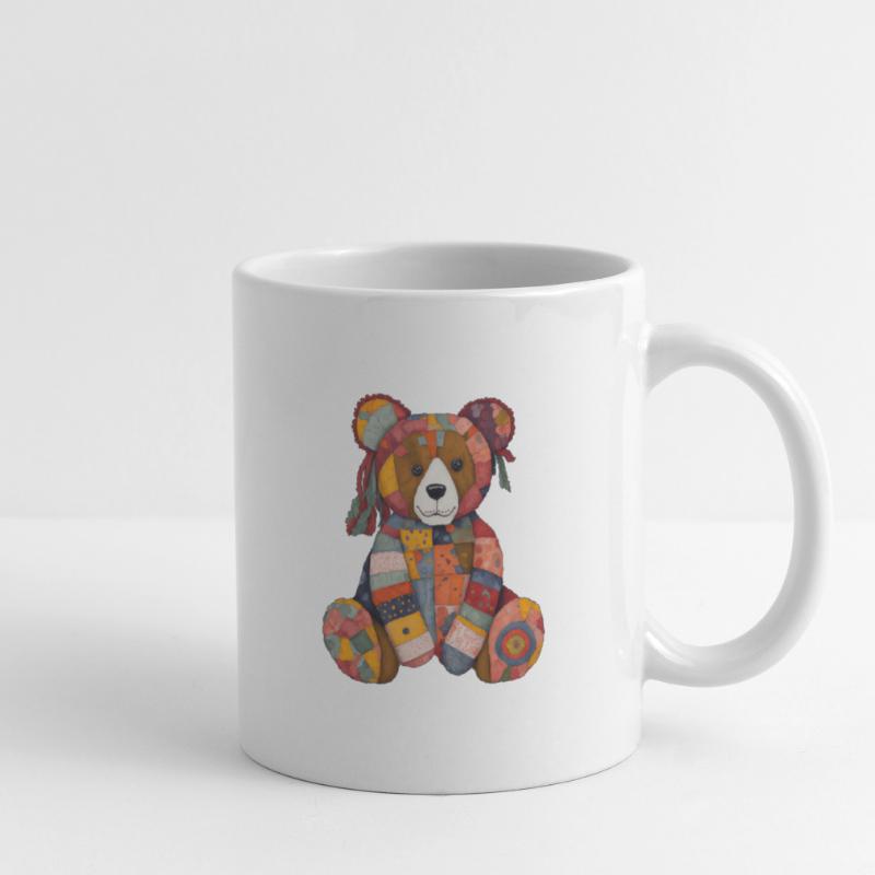 Patchwork Teddy Mug blanc