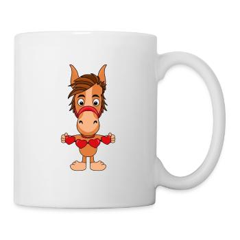 PFERD - PONY - HERZEN - LIEBE - LOVE - TIER - Tasse - Weiß - Rechts