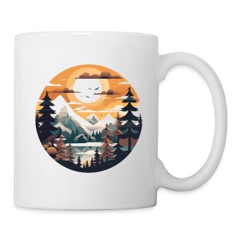 Paysage de montagne au look vintage - Mug blanc - blanc - Droite