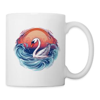 Cygne sur l’eau sauvage - Mug blanc - blanc - Droite