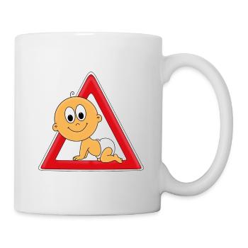 ACHTUNG BABY - BABYS - KIND - MAMA - PAPA - Tasse - Weiß - Rechts