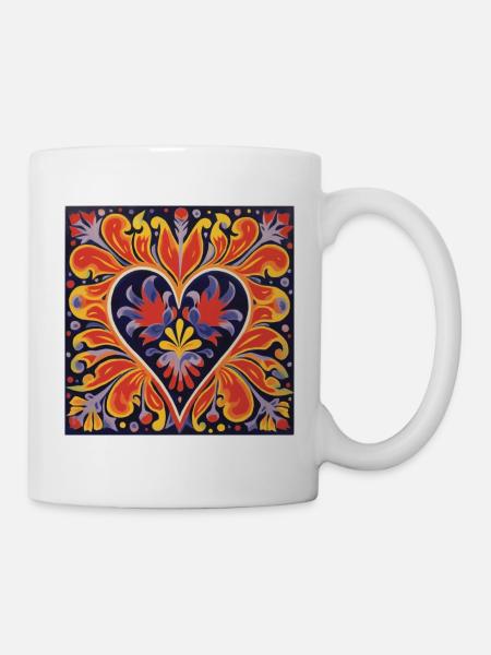 LEBENDIGE HERZ-STRASSENKUNST - Tasse - Weiß
