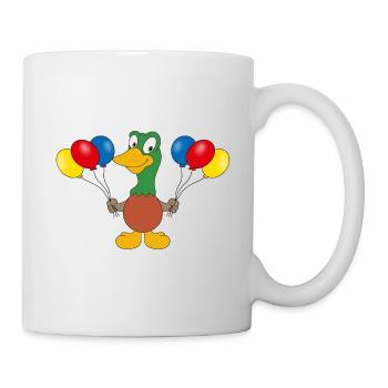 ENTE - LUFTBALLONS - GEBURTSTAG - VOGEL - TIER - Tasse - Weiß - Rechts