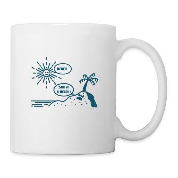 BEACH ! SUN OF A BEACH ! (plage, été, vacances) - Mug blanc - blanc - Droite
