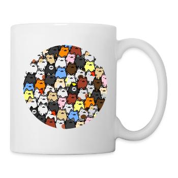 Pack of Cute Cartoon Cats: Adorable Feline - Mug - white - Right