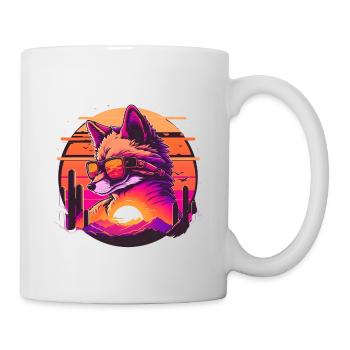 Synthwave Fox Sunset - Tasse - Weiß - Rechts