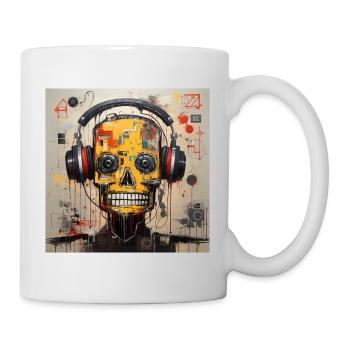 SCHÄDEL-MUSIK STREEET-KUNST - Tasse - Weiß - Rechts