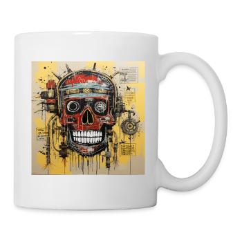 SCHÄDEL-STRASSENKUNST - Tasse - Weiß - Rechts