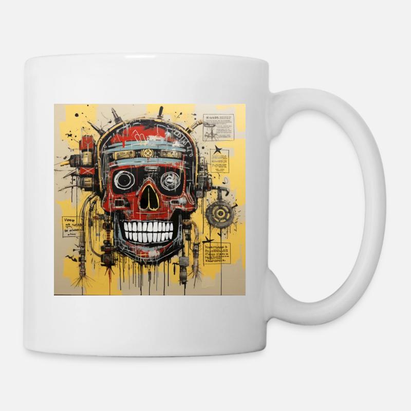 SKULL STREET ART - Mug - white