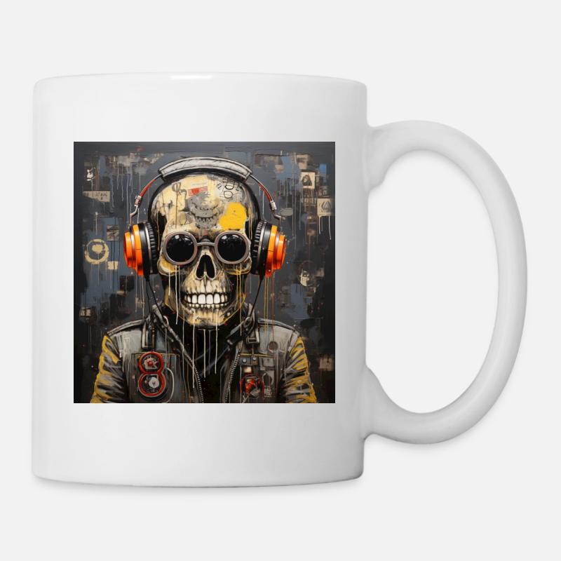 SKULL STREET ART - Mug blanc - blanc