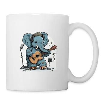 Éléphant jouant de la guitare - Mug blanc - blanc - Droite