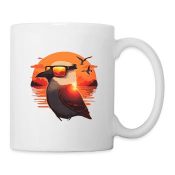 Synthwave Coucher de soleil sur le goéland - Mug blanc - blanc - Droite