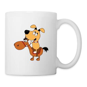 REITEN - HUND - TIERE - REITER - REITERIN - PONY - Tasse - Weiß - Rechts