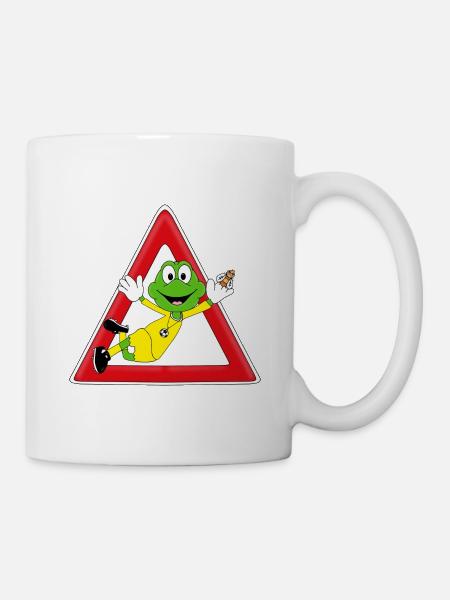 ACHTUNG FLIEGENFÄNGER - FROSCH - FLIEGE - TIERE - Tasse - Weiß
