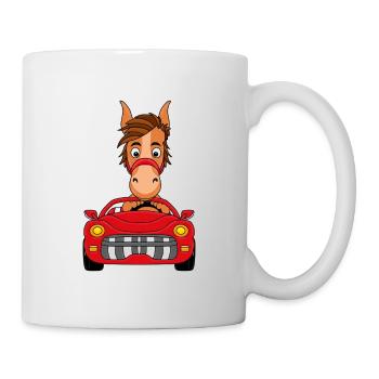 AUTO - CABRIO - PONY - PFERD - TIER - TIERISCH - Tasse - Weiß - Rechts
