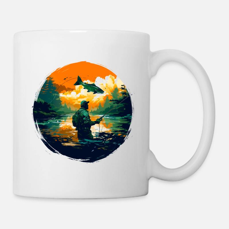 Truite pêcheuse - Mug blanc - blanc