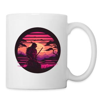 Synthwave Samurai with katana - Mug - white - Right