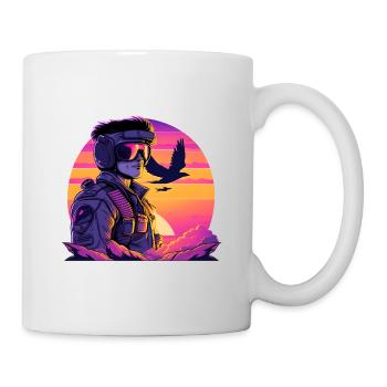 Synthwave Air-Force Pilote - Mug blanc - blanc - Droite