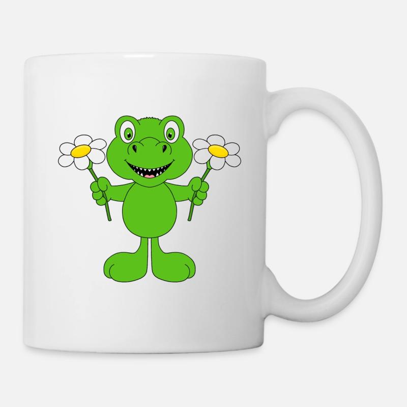 BLUMEN - DINO - DINOSAURIER - KINDER - BABYS - Tasse - Weiß