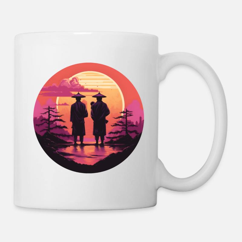 Synthwave japan traditional men - Mug - white