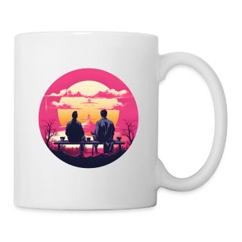 Synthwave japan male friendship - Tasse - Weiß - Rechts