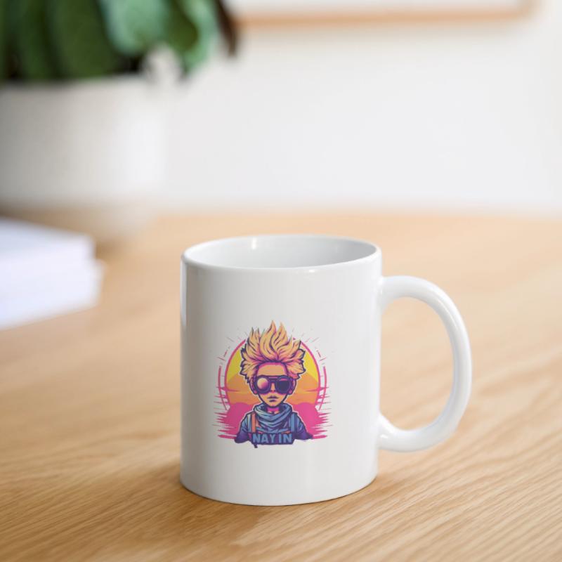 Synthwave Boy Sunset Mug blanc