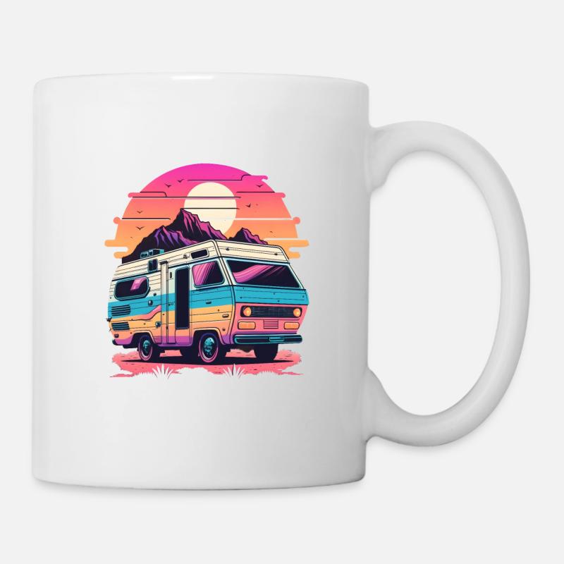 Synthwave Camper - Tasse - Weiß