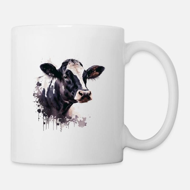 vache laitière noire et blanche - Mug blanc - blanc
