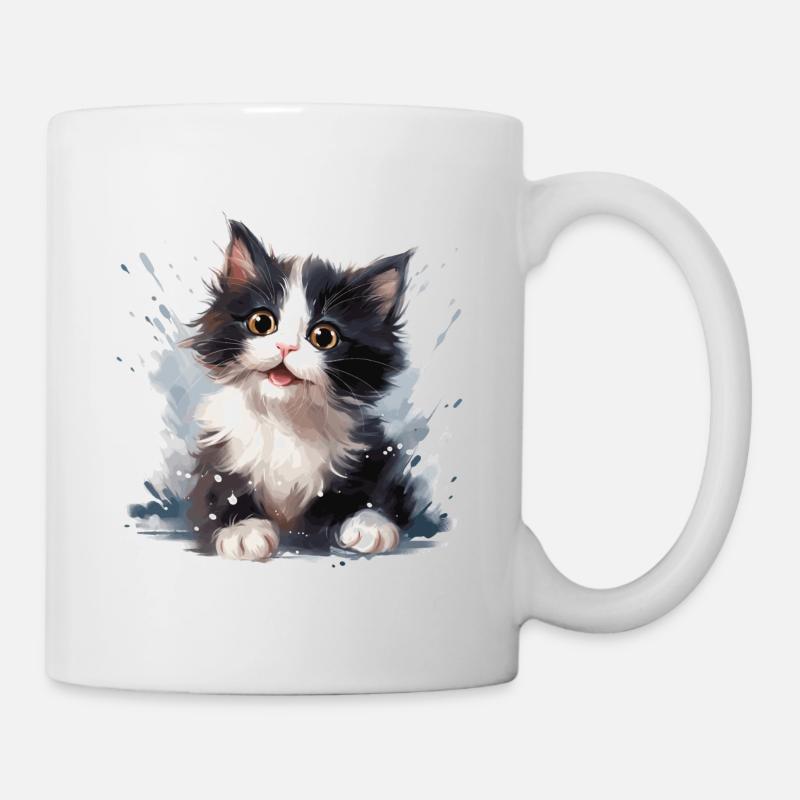 Black and white kitten - Mug - white