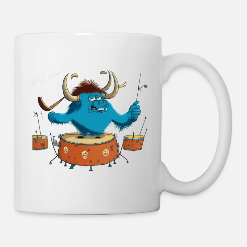 Buffalo on drums - Mug - white