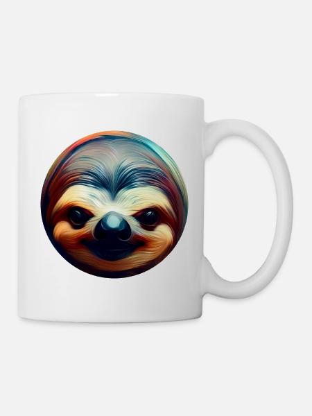 Paresseux abstrait coloré, design animal créatif - Mug blanc - blanc