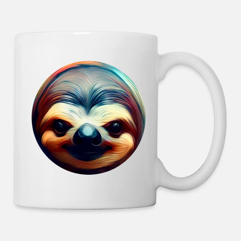 Paresseux abstrait coloré, design animal créatif - Mug blanc - blanc