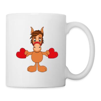 HERZEN - LIEBE - LOVE - VERLIEBT - TIER - PFERD - Tasse - Weiß - Rechts