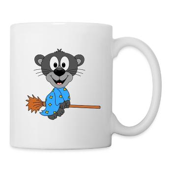 HEXENBESEN - FLIEGEN - HEXE - PANTER - TIER - Tasse - Weiß - Rechts
