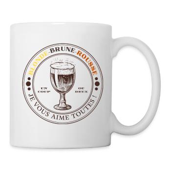 Rothaarige brünette Blondine. Humor Geburtstagsgeschenk - Tasse - Weiß - Rechts