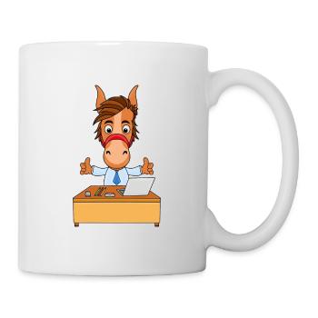 BÜROHENGST - PFERD - PONY - ARBEIT - JOB - BERUF - Tasse - Weiß - Rechts