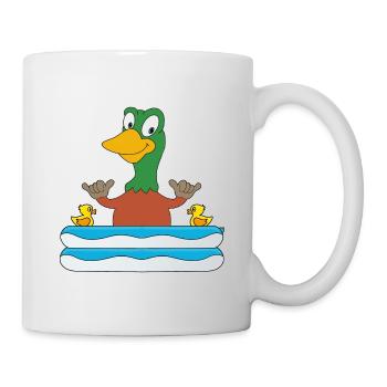 ENTE - POOL - PLANSCHBECKEN - SOMMER - SHAKA - FUN - Tasse - Weiß - Rechts