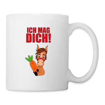 ICH MAG DICH! - MÖHRE - PFERD - PONY - LIEBE - Tasse - Weiß - Rechts