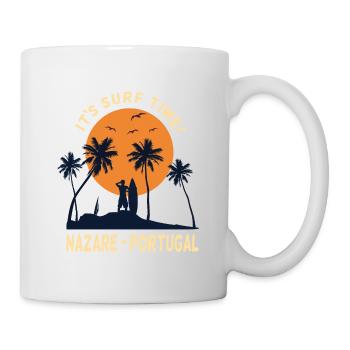 Nazare Portugal c’est le temps de surf surfeur surf - Mug blanc - blanc - Droite