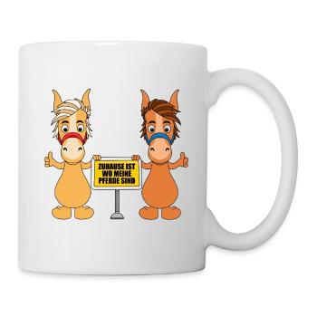 ZUHAUSE IST WO MEINE PFERDE SIND - Tasse - Weiß - Rechts